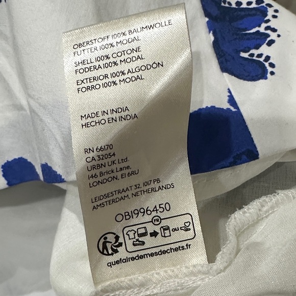 Maeve White and Blue Patterned Mini Dress - Picture 5 of 5